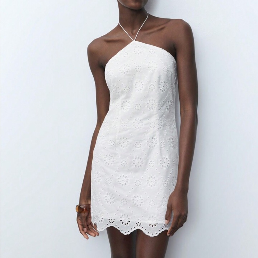Summer Women White Eyelet Dress size XS